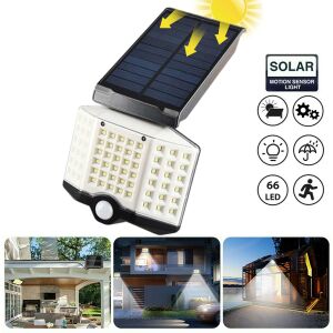 SOLAR GÜNEŞ ENERJİ AYDINLATMA LAMBASI SENSÖRLÜ 66 LED SİLVER TOSS ST-66B