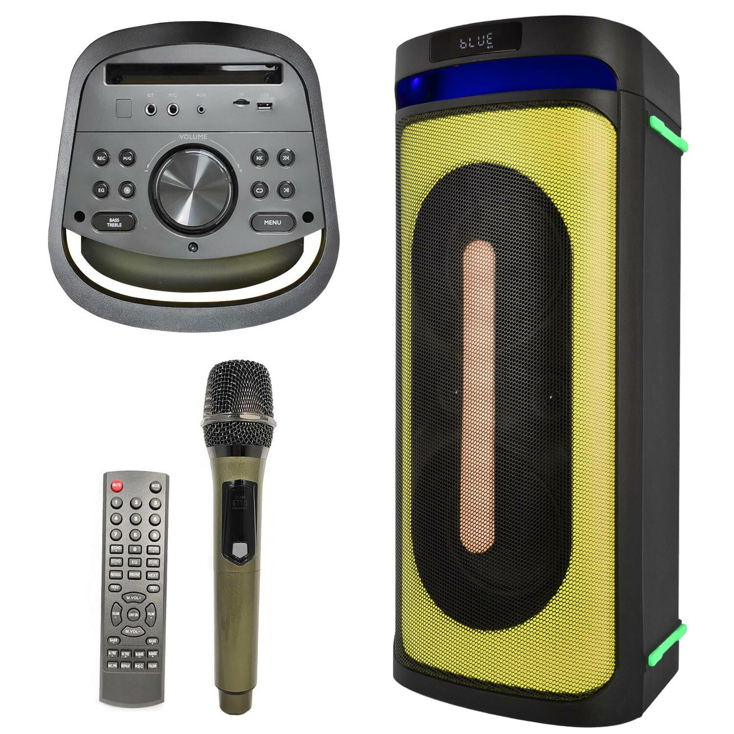 AKTİF SEYYAR ANFİ UHF EL MİKROFONLU 70W BT/USB/SD/FM LEDLİ MİKADO MD-261KP