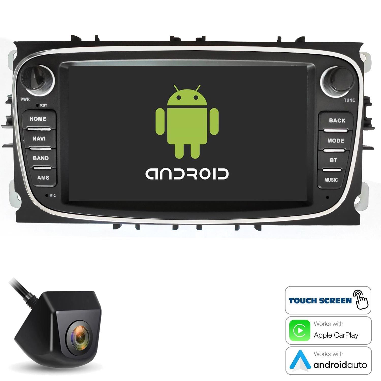 TABLET MULTİMEDYA ANDROID 7 2+32GB CARPLAY FORD FOCUS 2 NAVERA NV-AFR13 BLACK