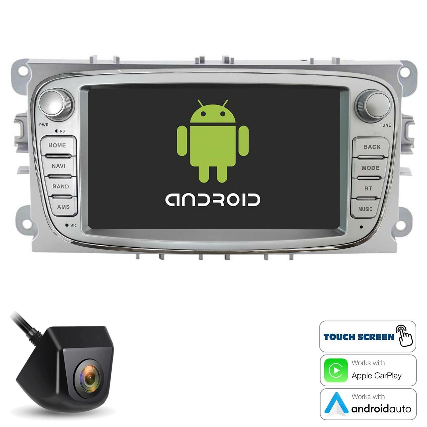 TABLET MULTİMEDYA ANDROID 7 2GB RAM 32GB CARPLAY FORD FOCUS 2 NAVERA NV-AFR13 SILVER