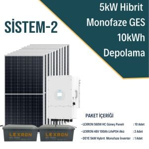 5KW HİBRİT MONOFAZE GES ENERJİ DEPOLAMALI ON GRİD SİSTEMİ-2