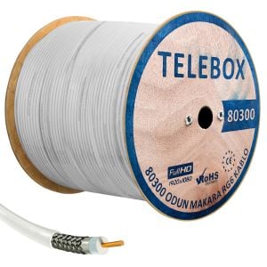 TELEBOX Anten Kablosu Rg6 U4 80 Tel 300 Metre