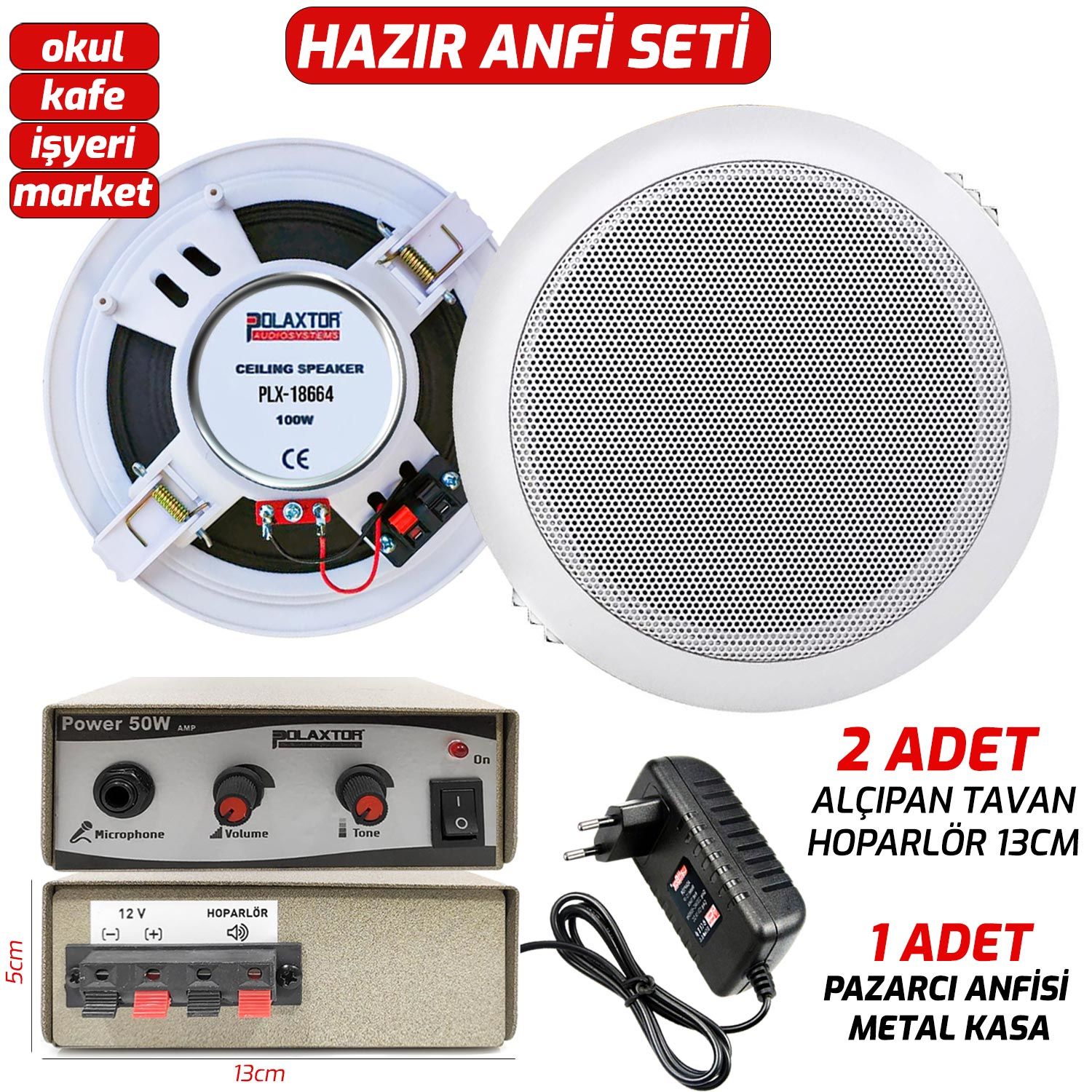 HAZIR ANFİ SETİ TAK KULLAN 2X ALÇIPAN 13CM - 1X ANFİ PLX-SET13