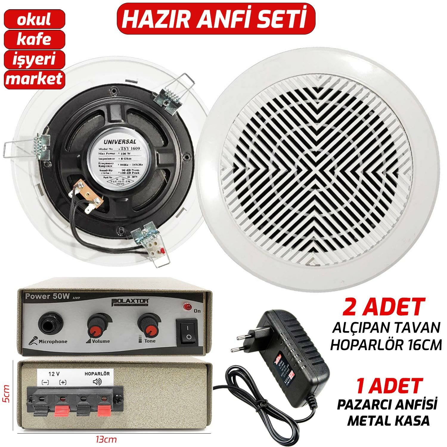 HAZIR ANFİ SETİ TAK KULLAN 2X ALÇIPAN 16CM - 1X ANFİ PLX-SET16