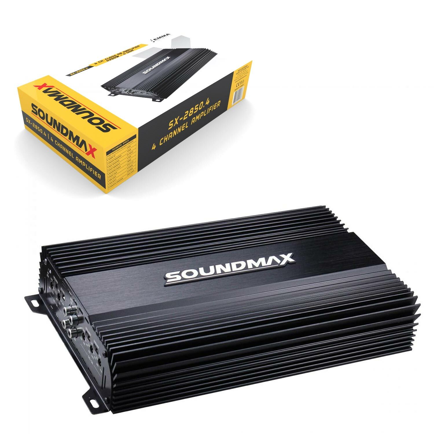 SOUNDMAX SX-2850.4 Oto Anfi Stereo 4X60 Watt 4 Kanal