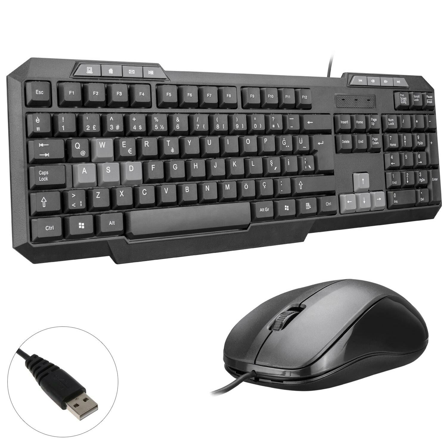 KABLOLU KLAVYE Q MOUSE SETİ EVEREST KM-1435