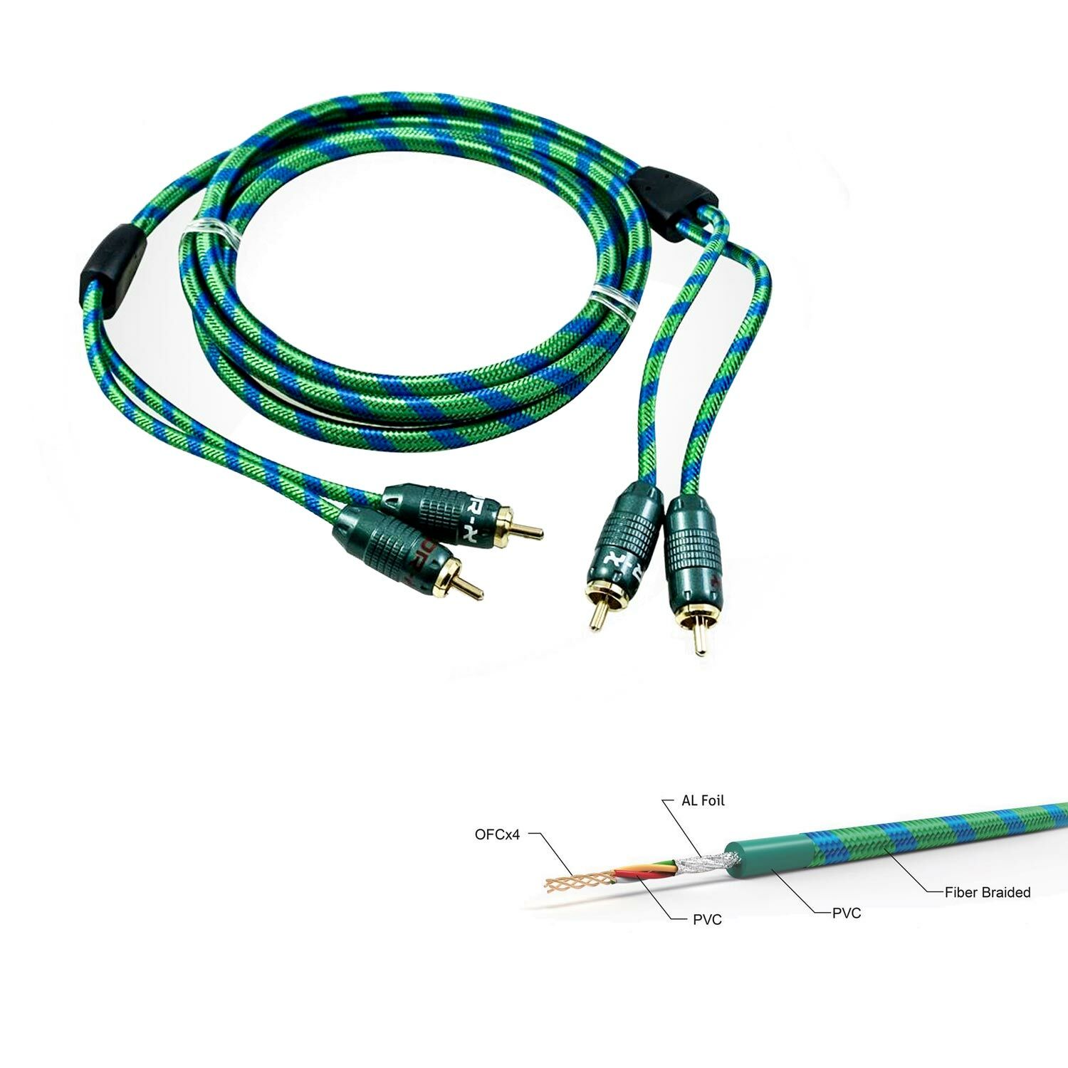 ANFİ KABLOSU 2RCA 2RCA 1MT BAKIR FOR-X X-1122G