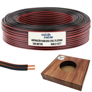 HOPARLÖR KABLOSU KORDON 2X0.75 SİYAH KUTULU 100MT CABLECABLE