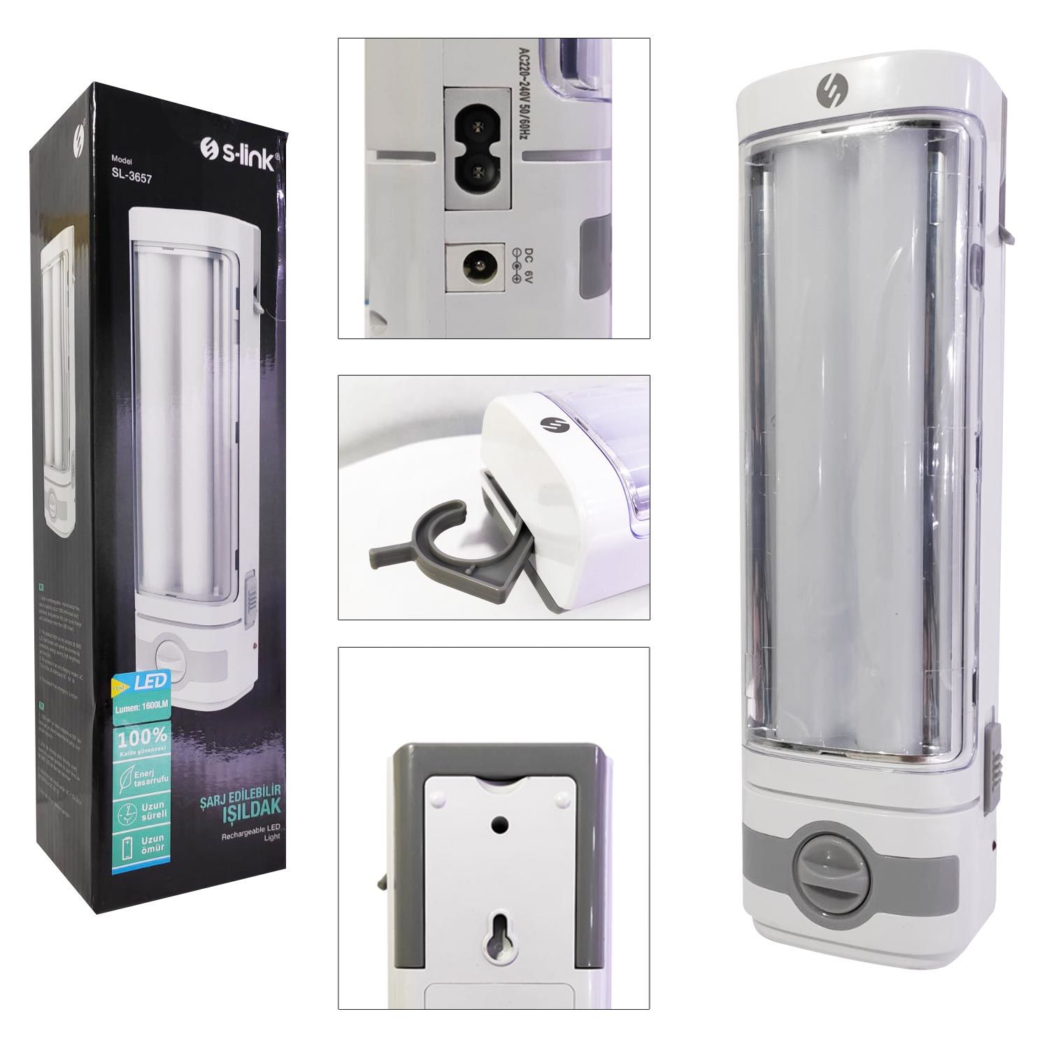IŞILDAK ŞARJLI 1+36LED 1500MAH S-LİNK SL-3657