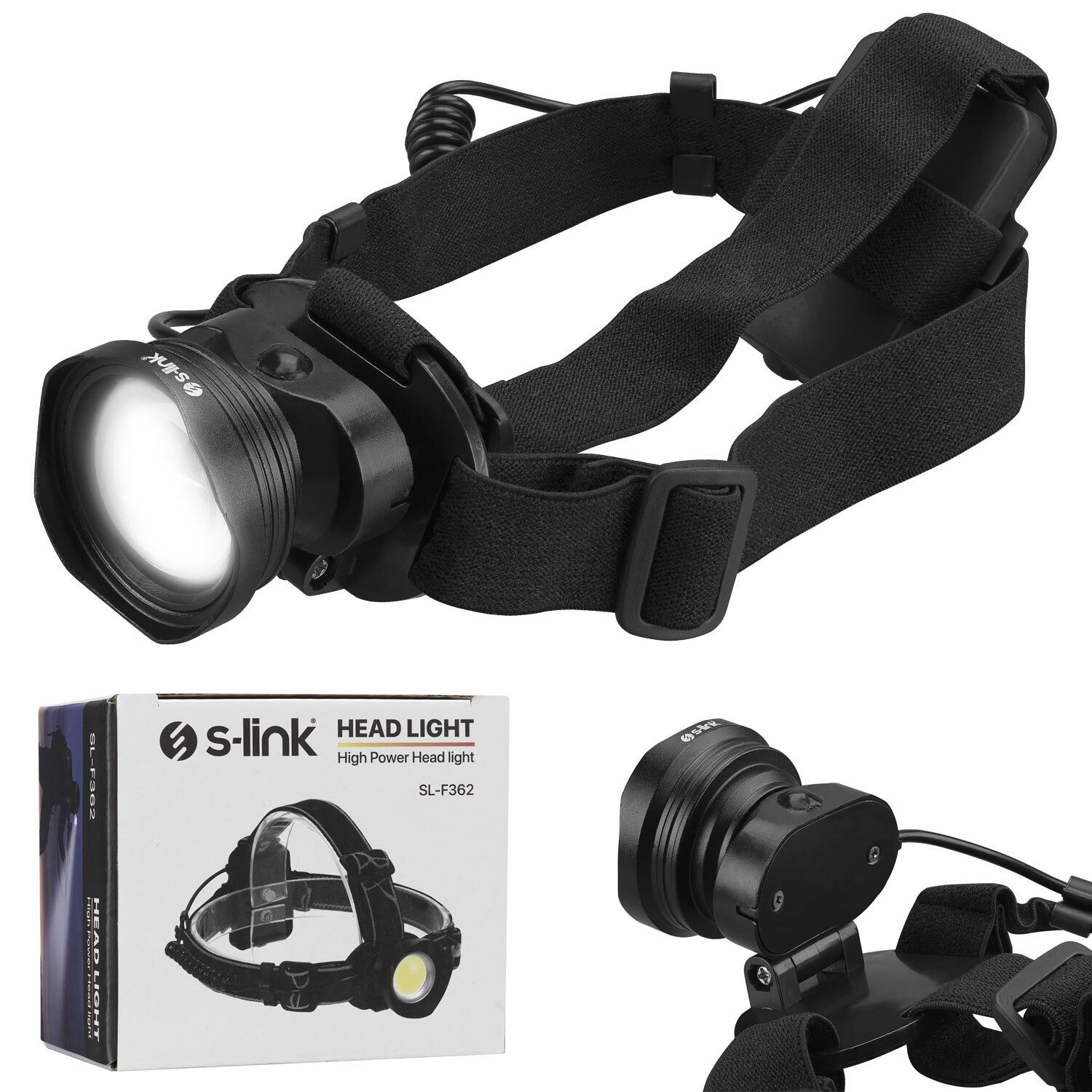 KAFA FENERİ LAMBASI COB LED PİLLİ 5W S-LİNK SL-F362