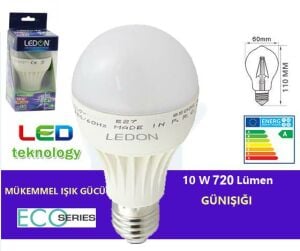 LED AMPÜL 220V 10W GÜNIŞIĞI E27 SM-0209 / LEDON LD-0210