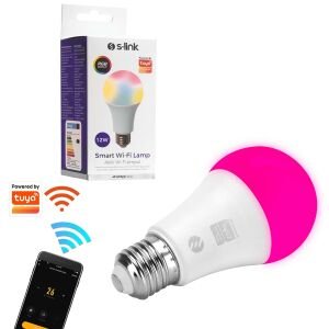 AKILLI RGB LED AMPÜL 12W 1000 LÜMEN E27 WIFI TUYA DESTEKLİ S-LİNK SL-RGB12