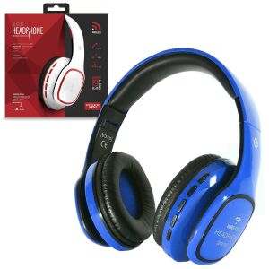 KABLOSUZ KULAK ÜSTÜ KULAKLIK MİKROFONLU BLUETOOTH AUX/SD/FM MAVİ POWERWAY BTX-100