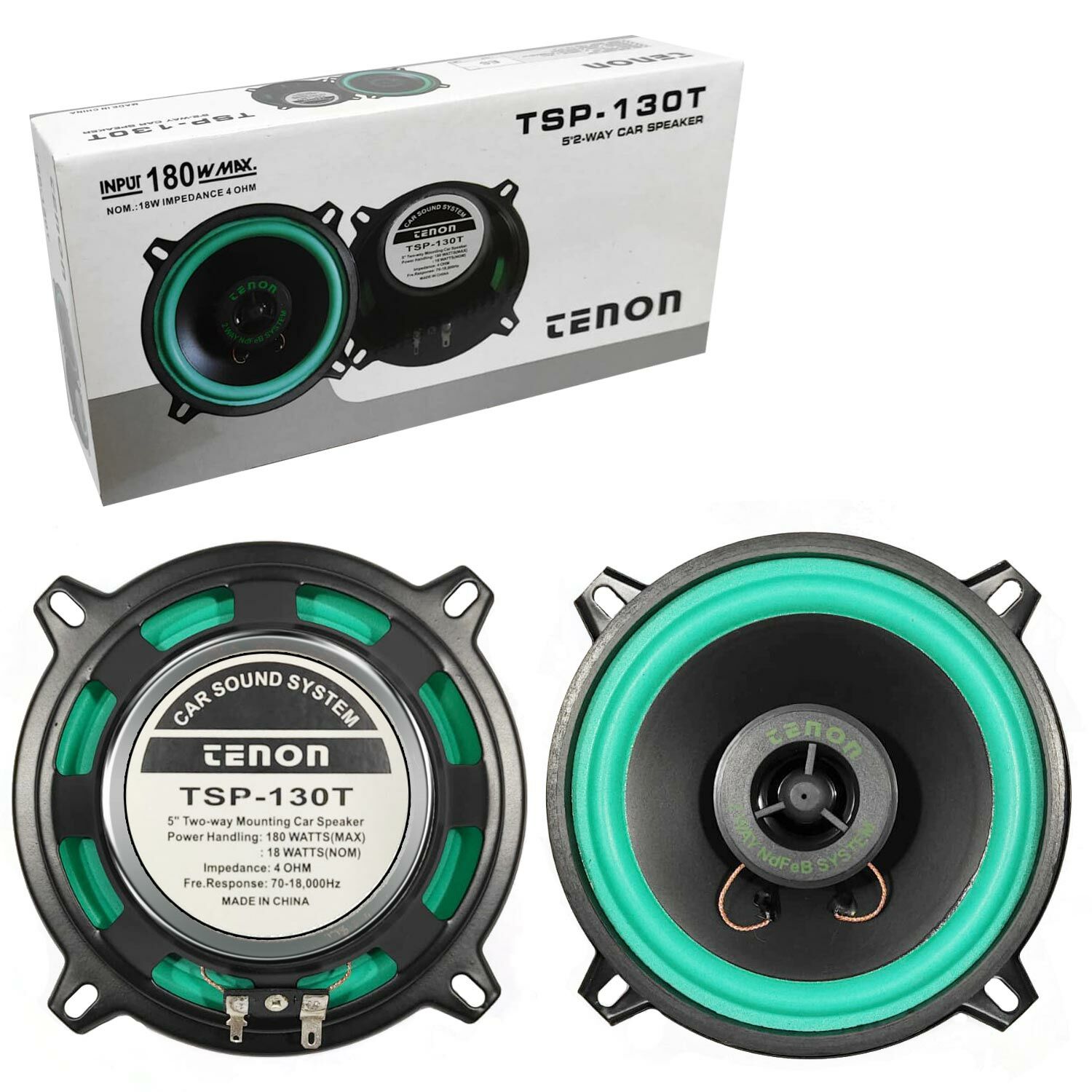 OTO HOPARLÖR 13CM 180W TWEETERLİ 2 ADET TENON TSP-130T