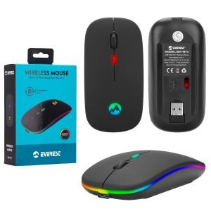 KABLOSUZ MOUSE 2.4GHZ 1600DPI BLUETOOTH ŞARJ EDİLEBİLİR LEDLİ EVEREST SM-BT11