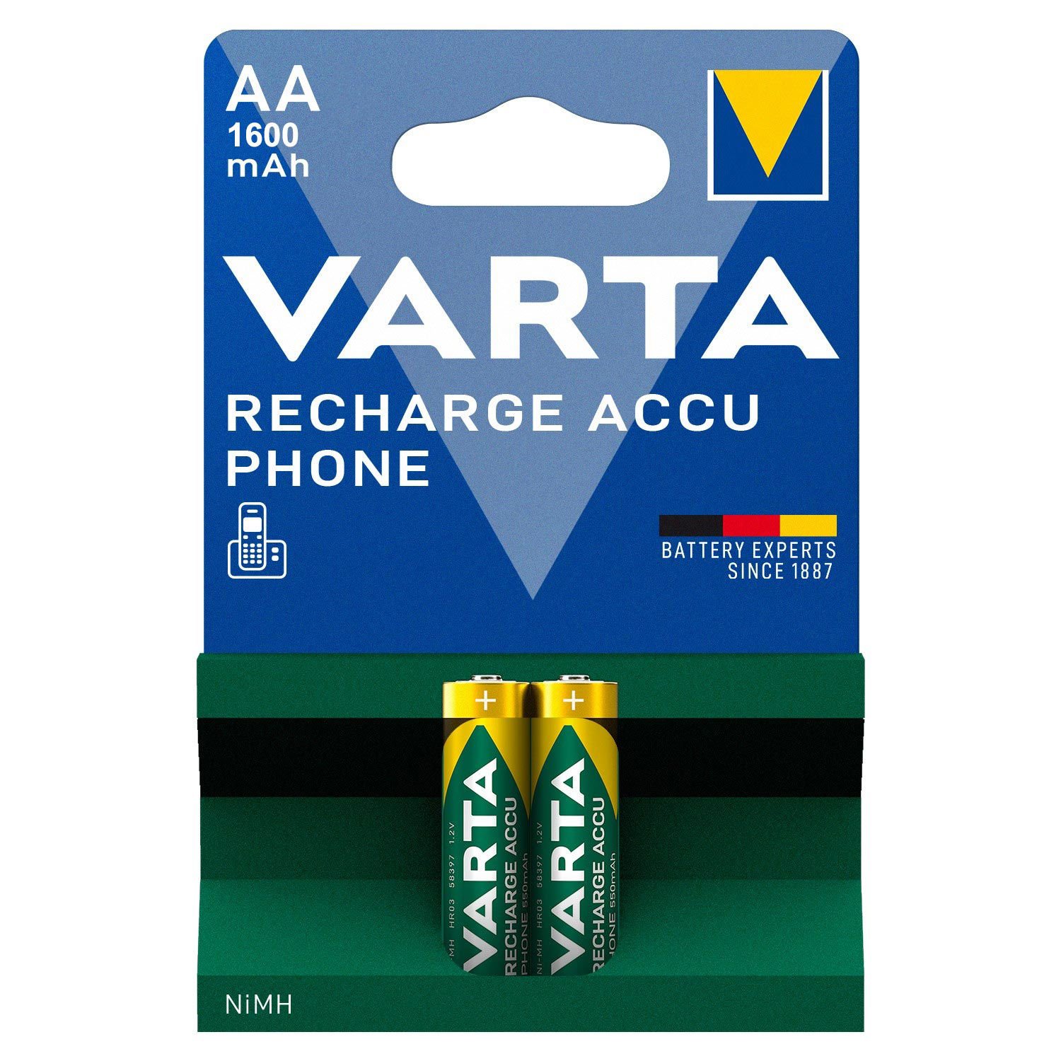 ŞARJLI PİL AA KALEM 1600MAH Nİ-MH (2 ADET) VARTA