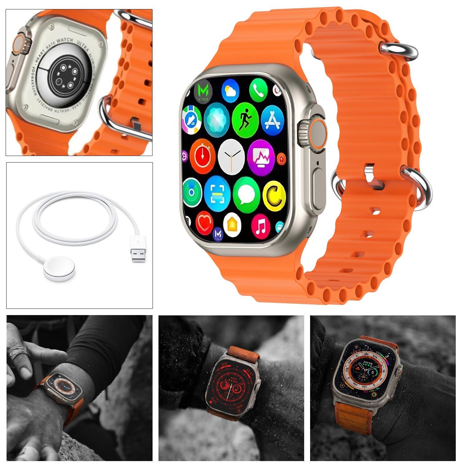 WATCH AKILLI SAAT IOS ANDROID KABLOSUZ ŞARJ BLUETOOTH N8 ULTRA PLUS