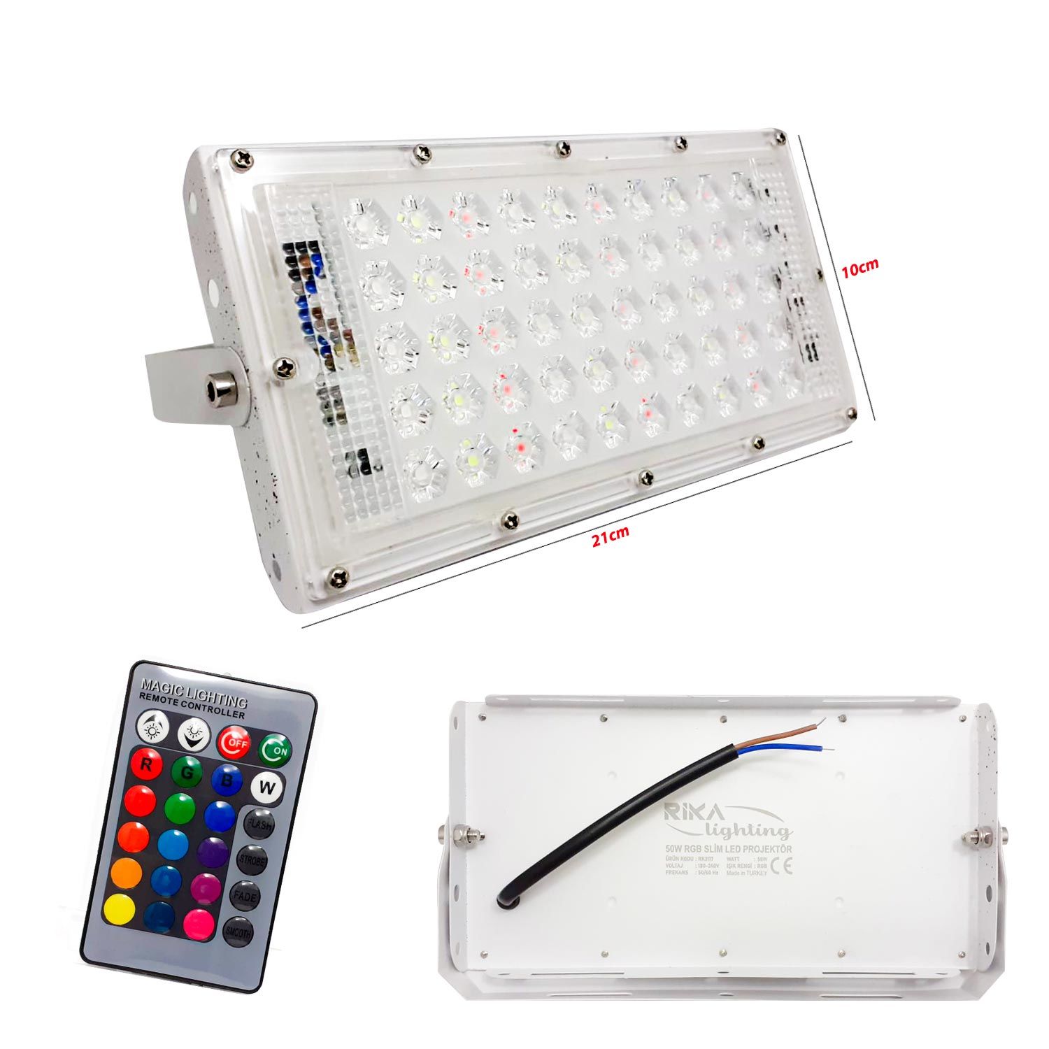 RGB LED PROJEKTÖR 220V 50W RİKA