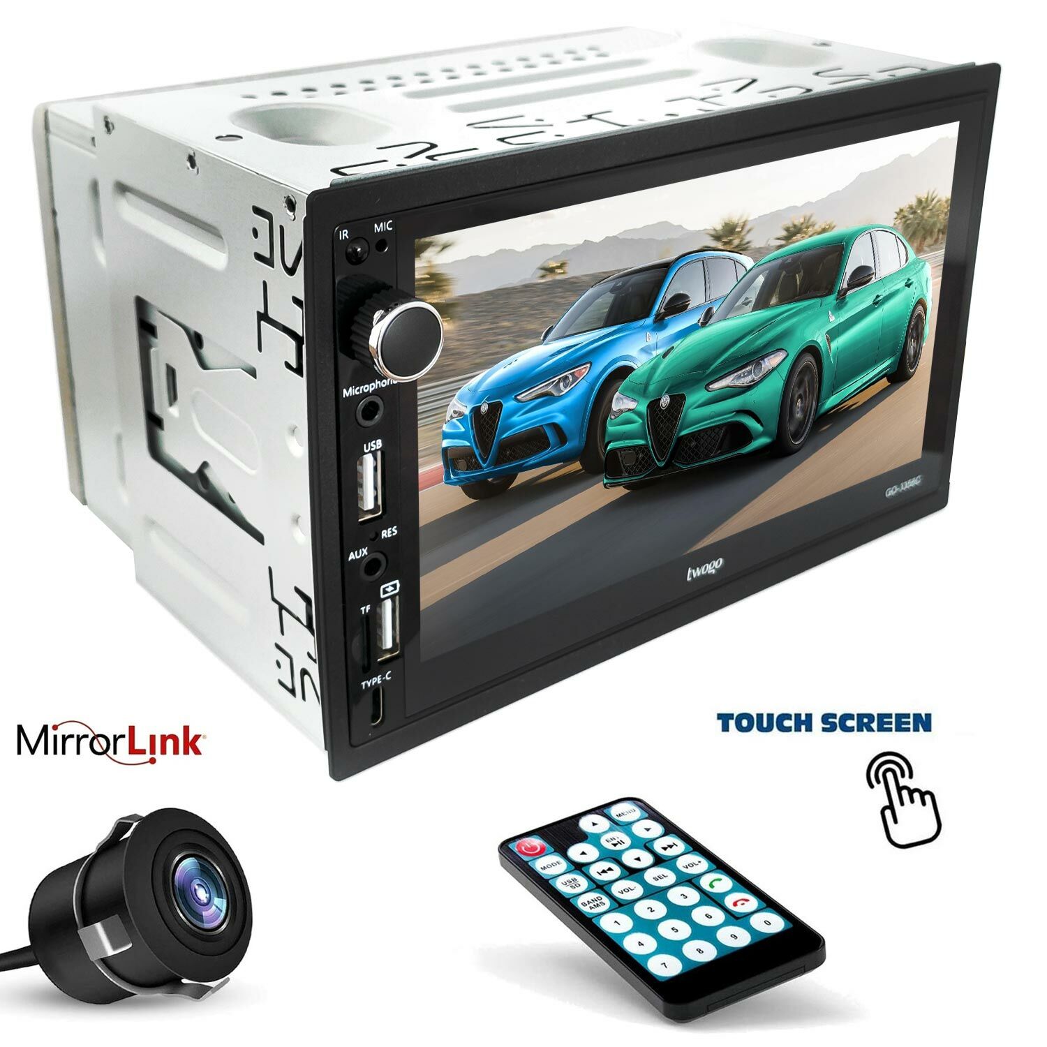 TWOGO GO-3356C Double Teyp 7 İnç 4x60 Watt Mirrorlink