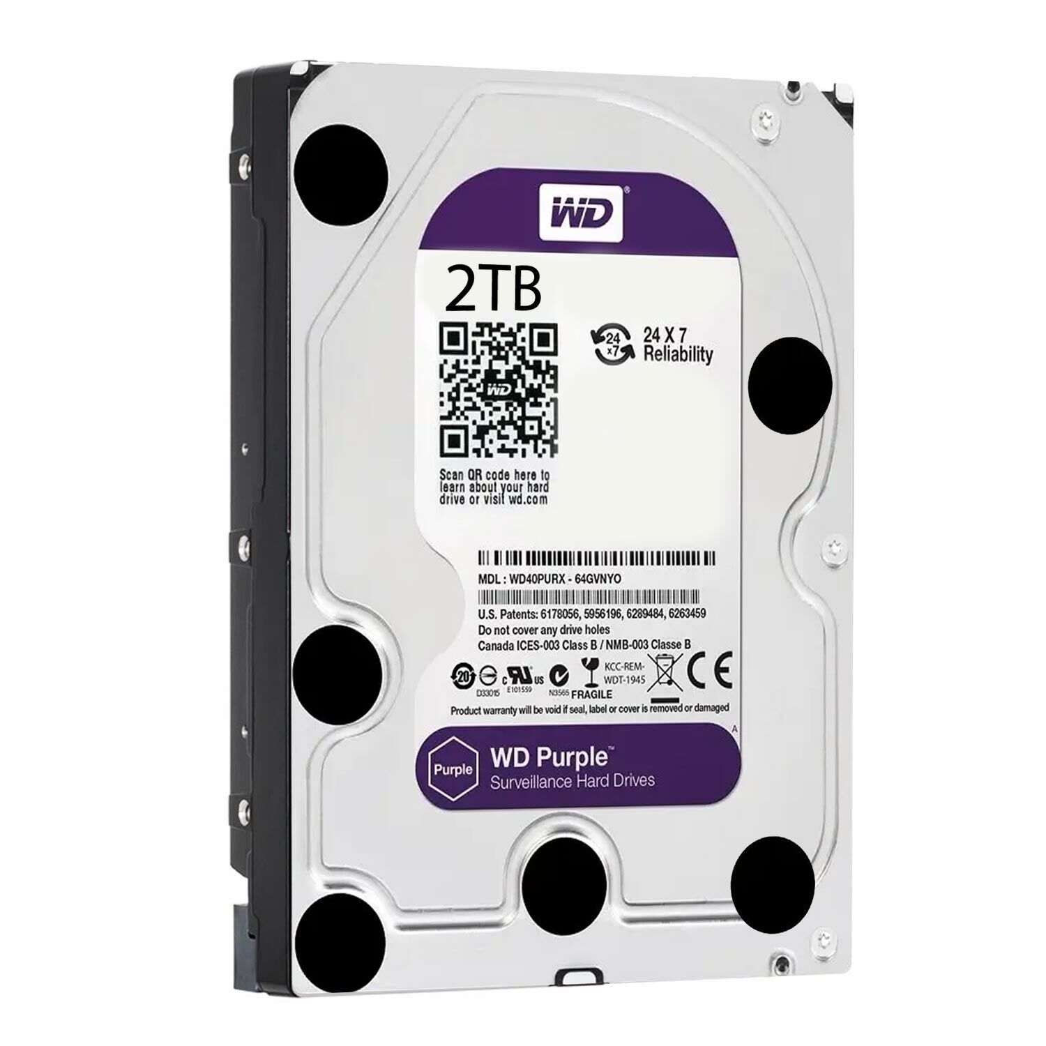 GÜVENLİK HARDDİSK 2TB 7/24 5400RPM SATA3 64MB WESTERN DIGITAL PURPLE