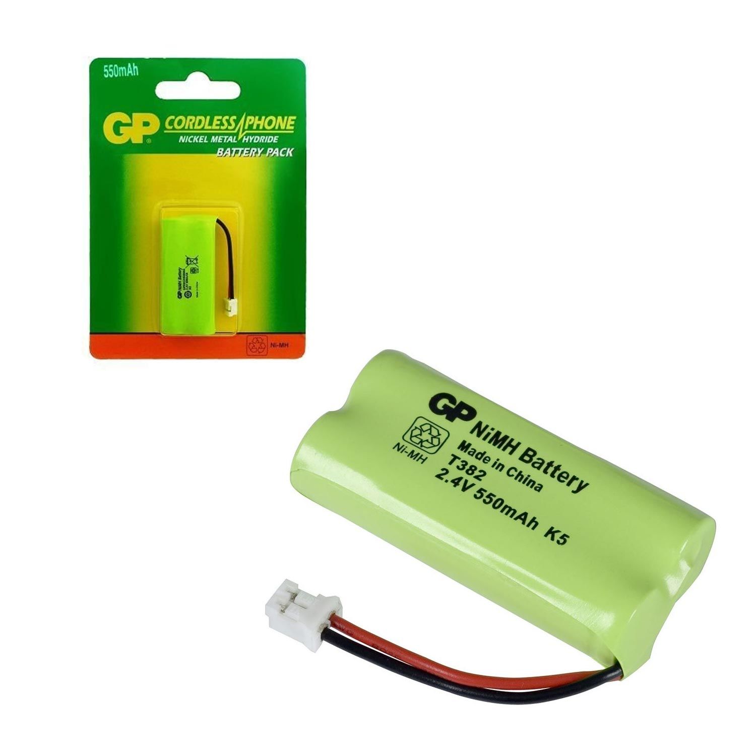 ŞARJLI TELSİZ TELEFON PİLİ 2.4V 550MAH Nİ-MH GP T382