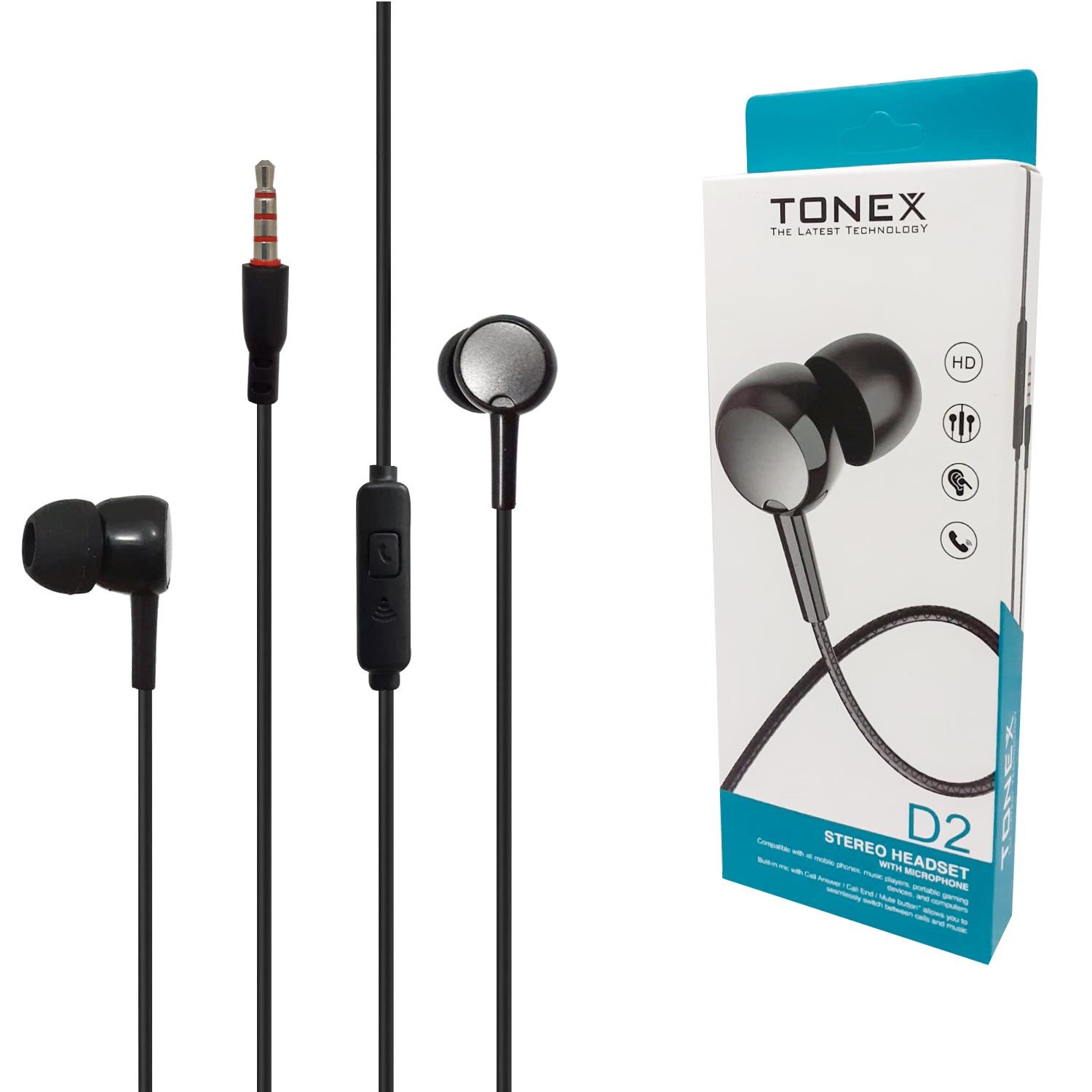 KULAKİÇİ KULAKLIK MİKROFONLU 3.5MM TONEX-D2