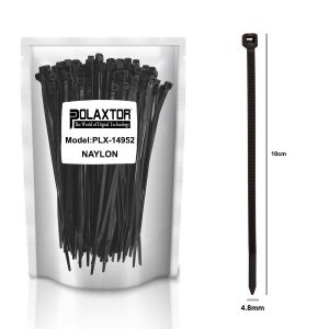 KABLO BAĞI SİYAH 10CM 4.8MM PLASTİK CIRT KELEPÇE NAYLON (100 ADET)