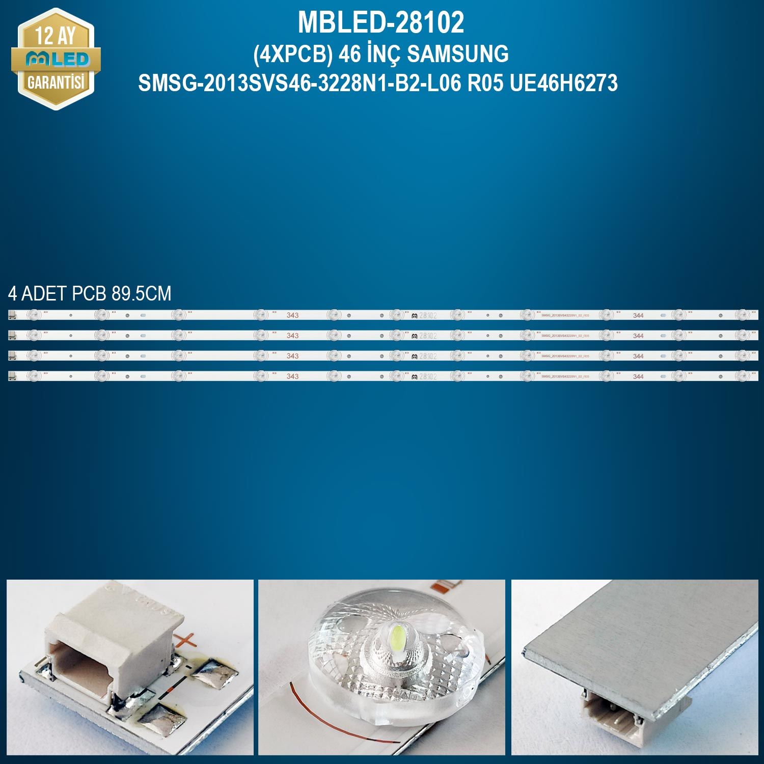 MBLED (4XPCB) 46 İnç Samsung Smsg-2013Svs46-3228N1-B2-L06 R05 Ue46H6273