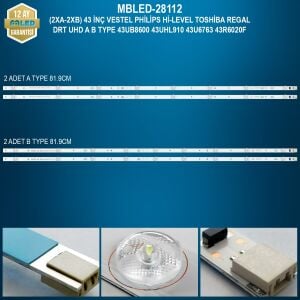 MBLED (2XA-2XB) 43 İnç Vestel Philips Hi-Level Toshiba Regal Drt Uhd A B Type 43Ub8600 43Uhl910 43U6763 43R6020F