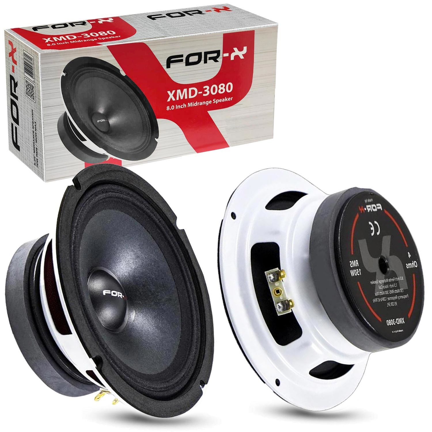 OTO MIDRANGE 20CM 300W 2 ADET BEYAZ FOR-X XMD-3080