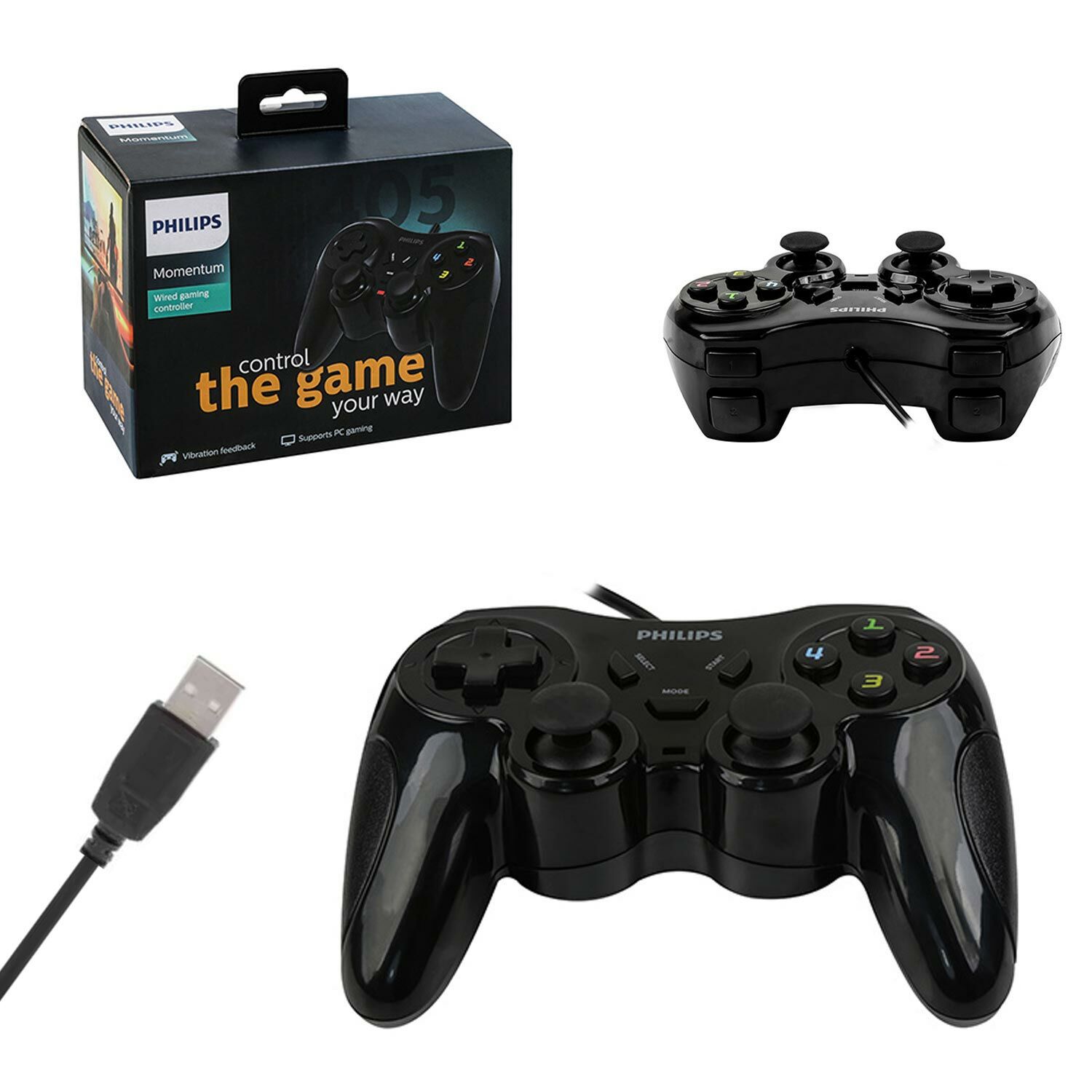 OYUN KOLU GAMEPAD KABLOLU PC/PS3 TİTREŞİMLİ PHILIPS SPL9405