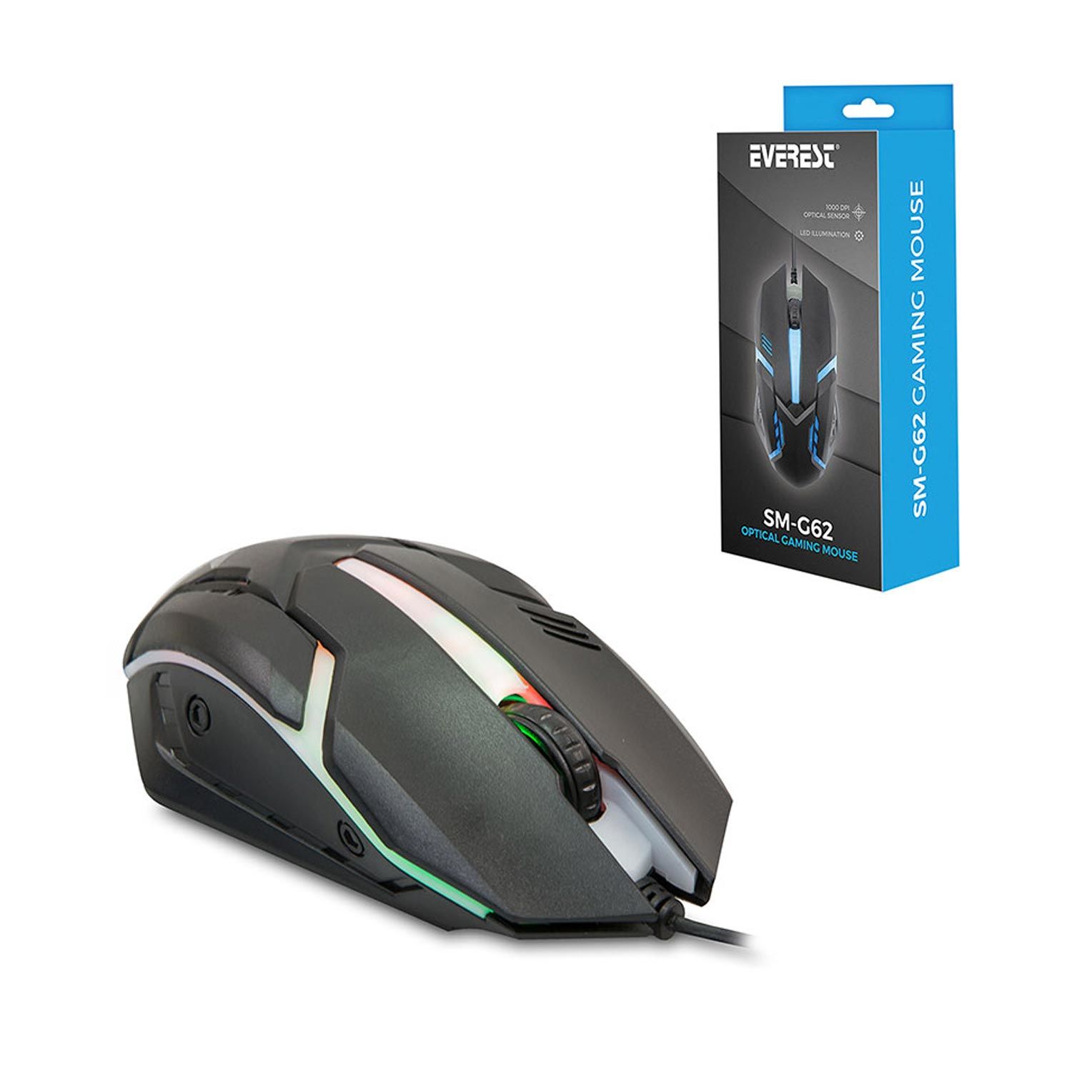 KABLOLU OYUNCU MOUSE 1000DPI LEDLİ EVEREST SM-G62