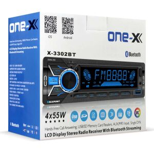 OTO TEYP 4X55 WATT BLUETOOTH MOBİL APLİKASYON BÜYÜK EKRAN ONE-X X-3302BT