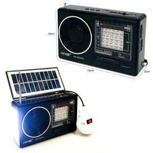 RADYO SOLAR ŞARJLI PİLLİ BT/FM/USB/SD FENERLİ ESCOM NS-2888SL