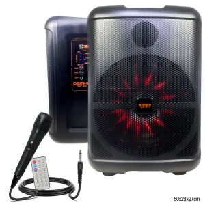 AKTİF SEYYAR ANFİ EL MİKROFONLU 30CM 20W BT/USB/SD LEDLİ QS-1291