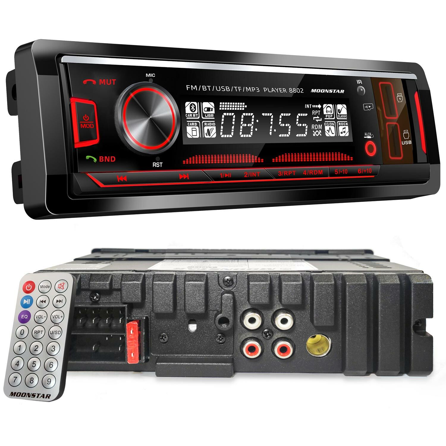 MOONSTAR BMS-8802 OTO TEYP 4X45 WATT BLUETOOTH MOBİL APLİKASYON