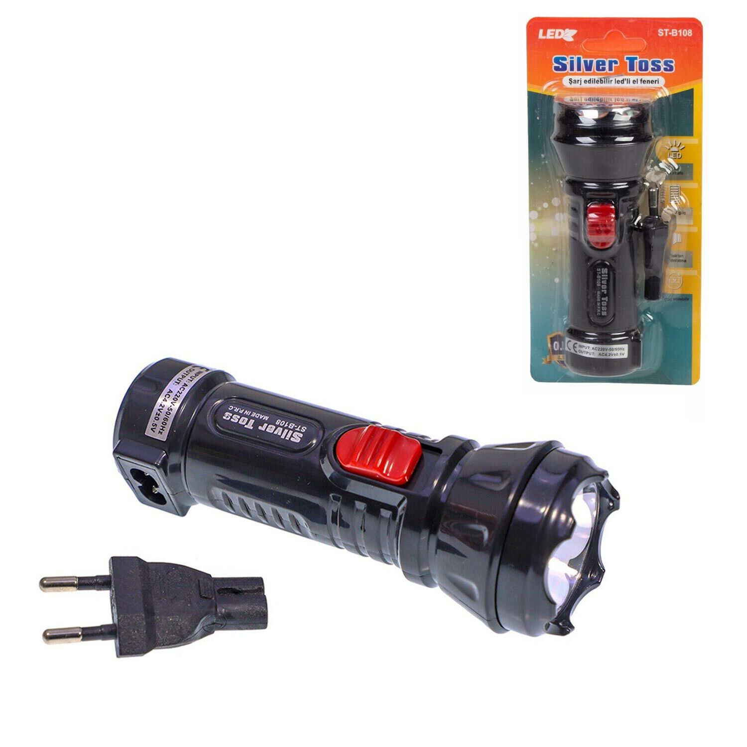 EL FENERİ ŞARJLI MİNİ 0.5W SİLVER TOSS ST-B108