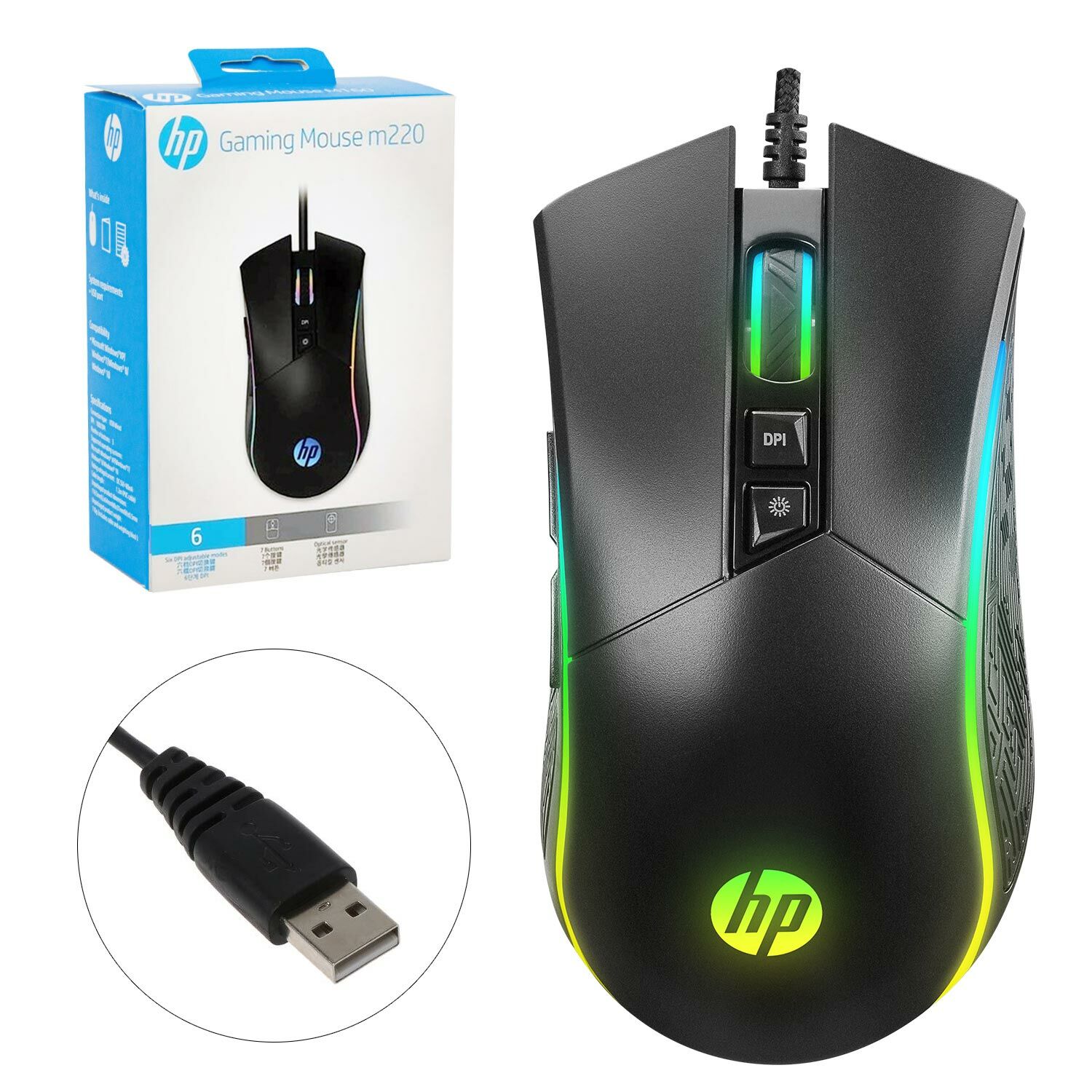 KABLOLU OYUNCU MOUSE 4800DPI LEDLİ HP-M220