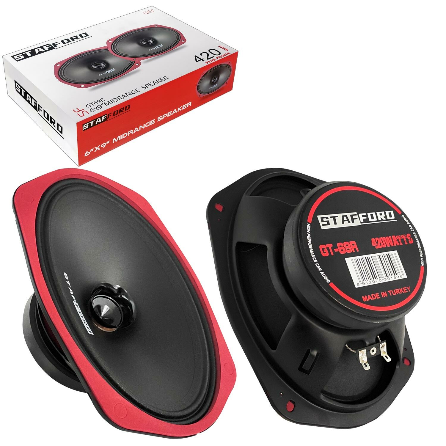 STAF FORD GT-69R Oto Midrange Oval 6X9 İnç 420 Watt 2 Adet