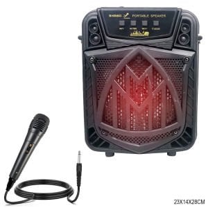 AKTİF SEYYAR ANFİ EL MİKROFONLU 16CM 12W BT/USB/FM LEDLİ QS-5603