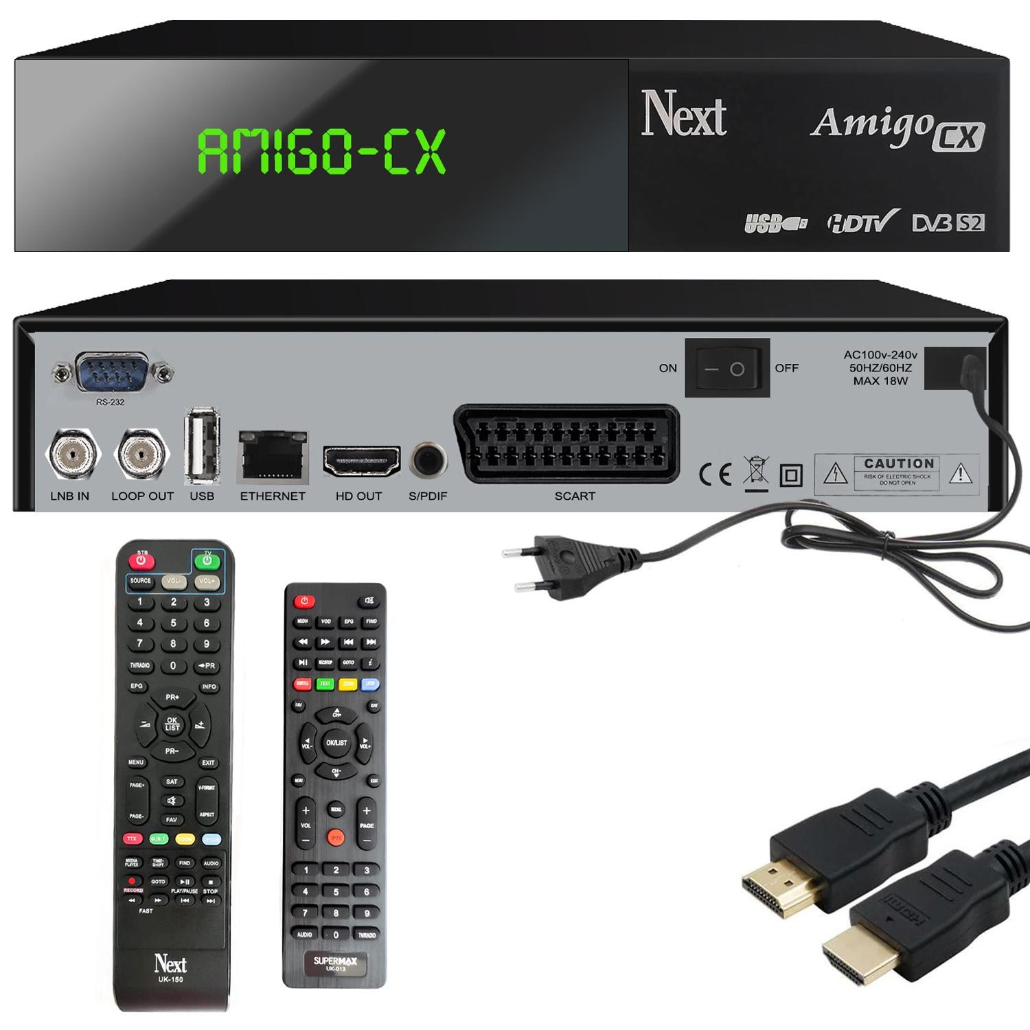 UYDU ALICI KASALI FULL HD SCART+HDMI WIFI YOUTUBE ETHERNET IPTV NEXT AMİGO CX