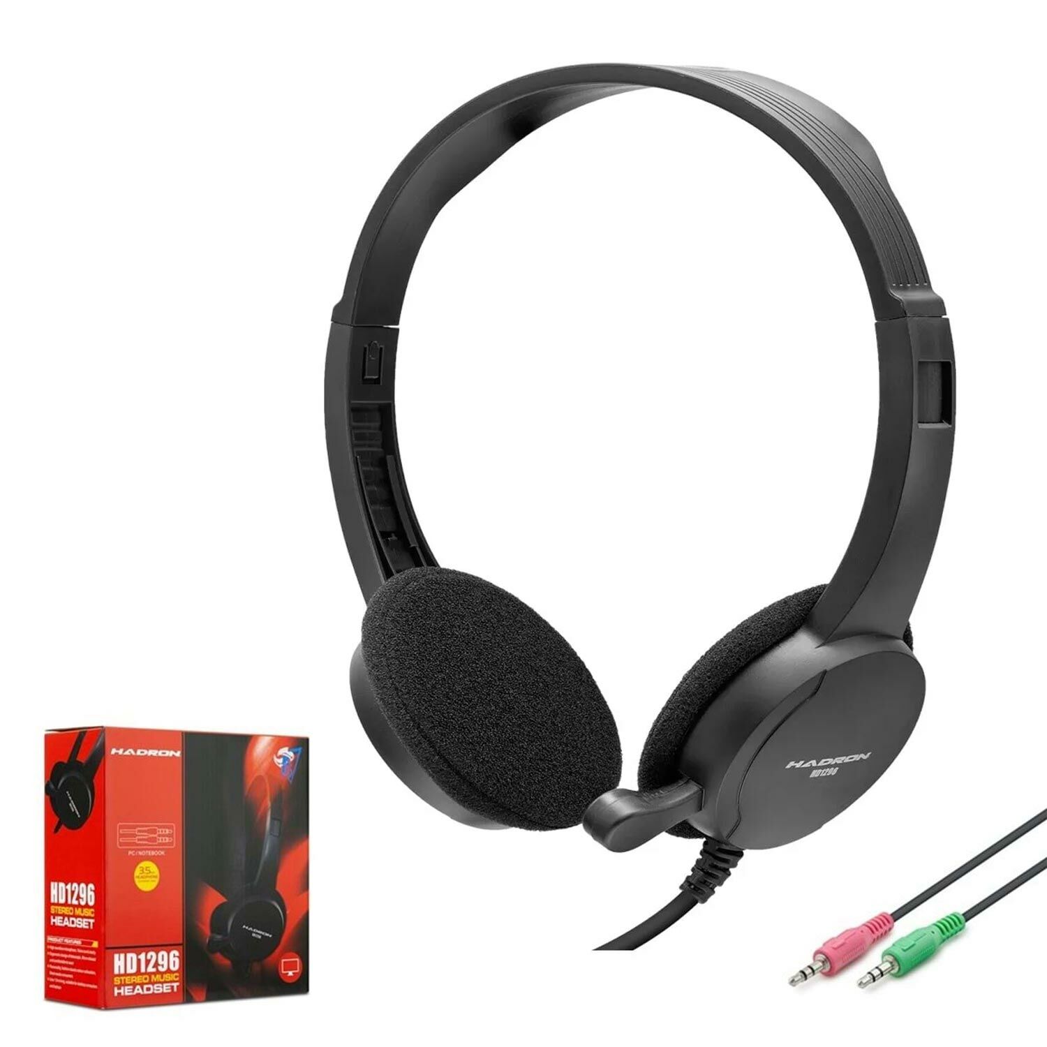 PC KABLOLU KULAK ÜSTÜ KULAKLIK 1.8MT 3.5MM MİKROFONLU HADRON HD-1296