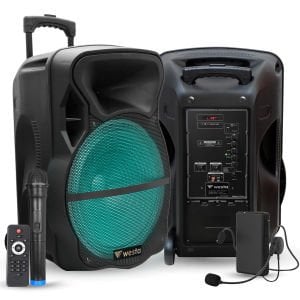 AKTİF SEYYAR ANFİ 1 EL 1 YAKA 38CM 300W BT/USB/SD/AUX LEDLİ WESTA WAP-15503ET