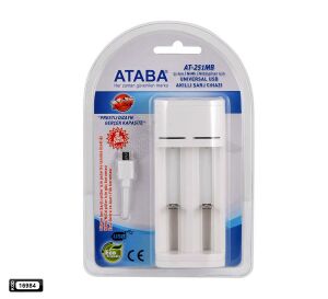 PİL ŞARJ ALETİ UNIVERSAL TÜM PİLLER USB Lİ-İON NİCD NİMH ATABA AT-251MB
