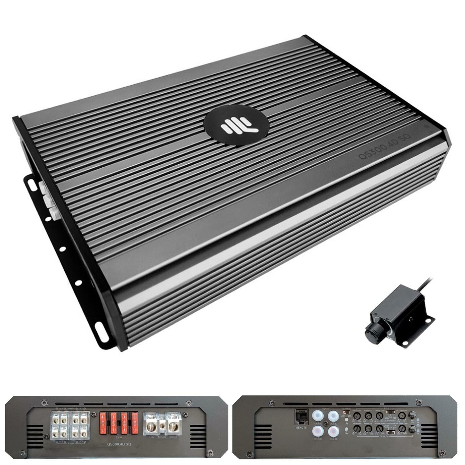 QLINE QS300.4D SQ Oto Anfi Stereo Rms 4X300 Watt 4 Kanal Bass Kontrol