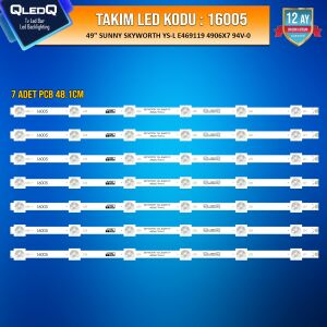 TAKIM LED-105 (7XPCB) 49 SUNNY AXEN SKYWORTH YS-L E469119 AX049DLD16AT018-ILFM AX49DIL023-1022 SN49DAL023-1022