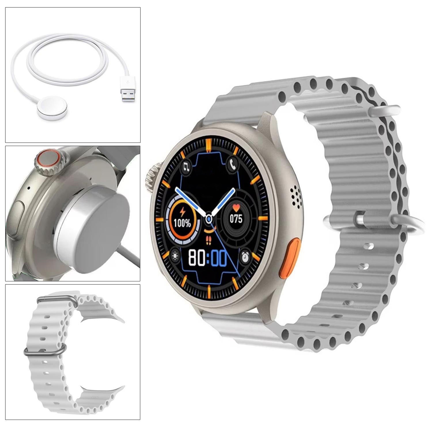 WATCH AKILLI SAAT IOS ANDROID KABLOSUZ ŞARJ BLUETOOTH HW3 ULTRA MAX