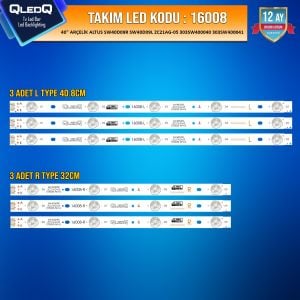 TAKIM LED-108 (3XR-3XL) 40 ARÇELİK ALTUS SW40D09R SW40D09L ZC21AG-05 303SW400040 303SW400041 AL40L 47214B AL40L 47254B