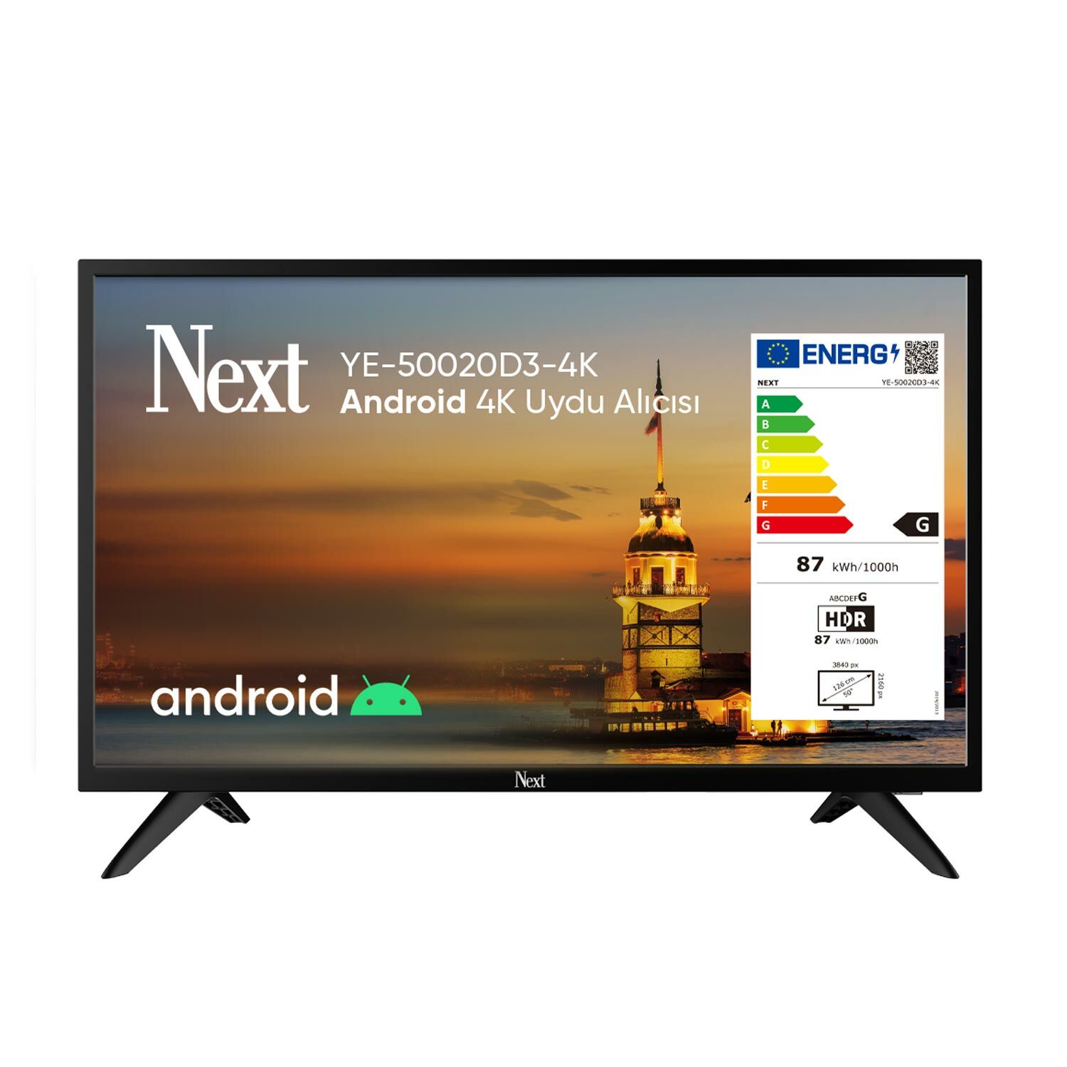 TELEVİZYON LED TV 50 (127CM) ANDROID TV UHD 4K UYDULU NEXT YE-50020D3