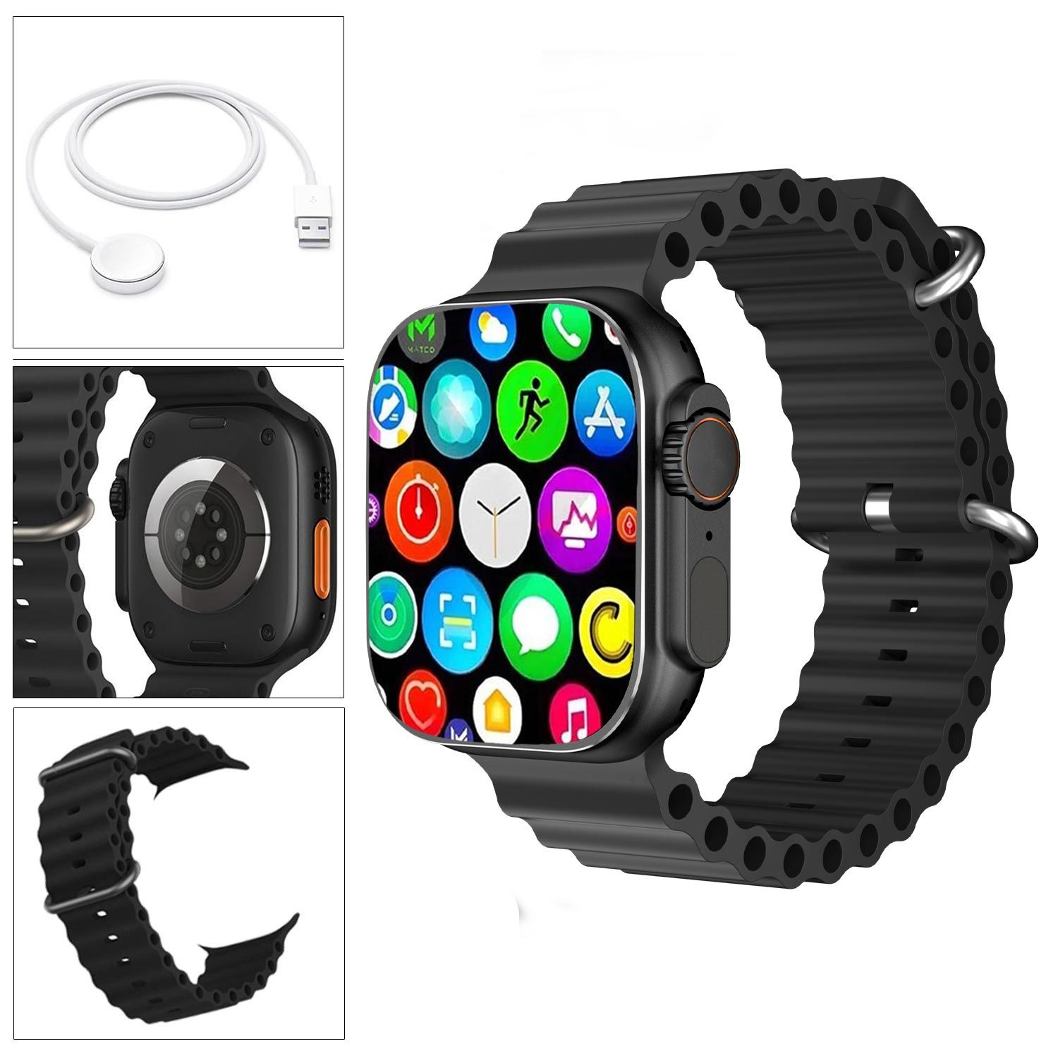 WATCH AKILLI SAAT IOS ANDROID KABLOSUZ ŞARJ BLUETOOTH GW8 ULTRA